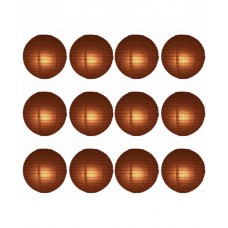 8" Paper Lantern Chocolate Regular Wire Value Pack (12 PCS)